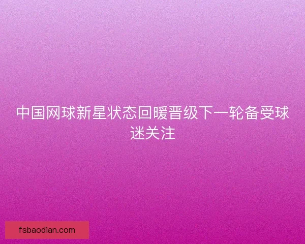 中国网球新星状态回暖晋级下一轮备受球迷关注
