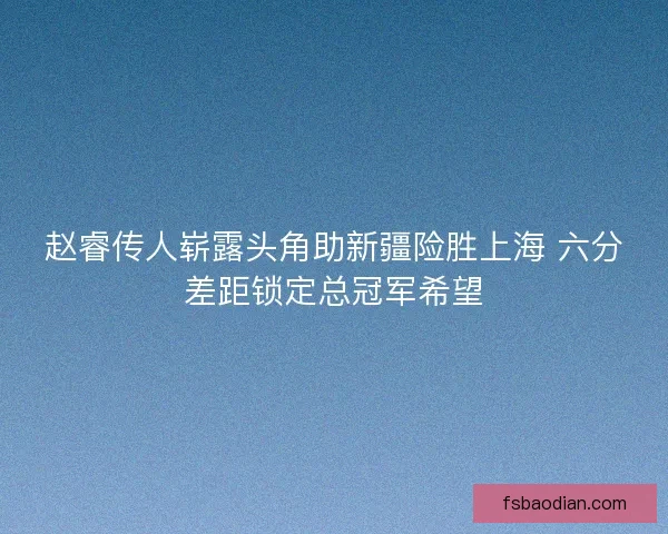 赵睿传人崭露头角助新疆险胜上海 六分差距锁定总冠军希望